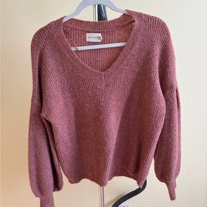 Dreamers Mauve V-Neck Sweater